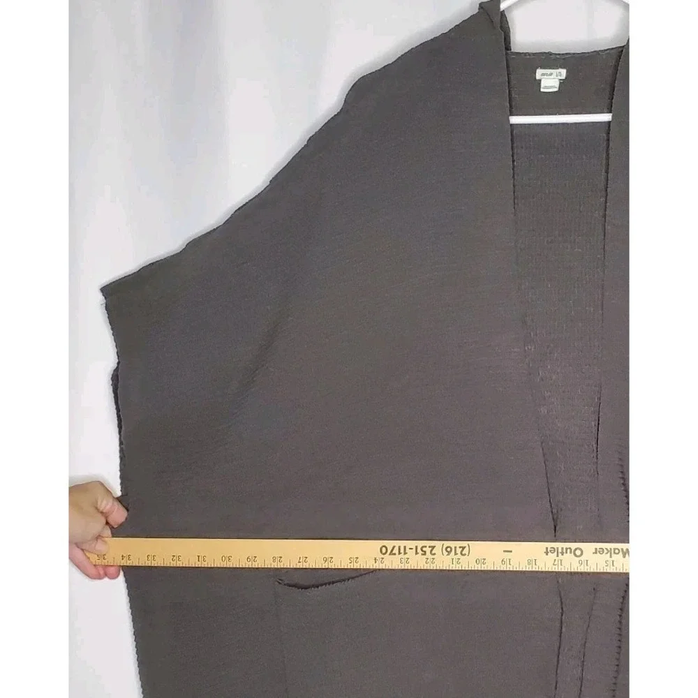 Aerie Hoodie Cape Cardigan Women L/XL Gray‎ Chenille Chunky Open Front Pocket